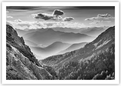 Produktbild von Poster - Poster ohne Rahmen - Schwarzweiß Landschaft Berge - 100x70 cm - Wand Bild - Wanddeko - Wandbilder - Kunstposter - Wandposter - Bilder - Kunstdruck - Wanddekoration - P2XAA100x70-4560