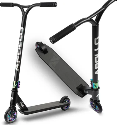 Produktbild von Apollo Stunt Scooter Freestyle Kickscooter Kinderroller Trick Roller "Hawk" - schwarz/rainbow