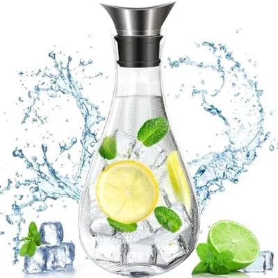 Productafbeelding van PromoHome® Glazen waterkan, 1,8 liter – Duurzaam borosilicaatglas met een stofdichte deksel