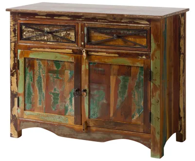 Produktbild von MASSIVMOEBEL24 Sideboard Altholz 110x45x85 mehrfarbig lackiert NATURE OF SPIRIT #130