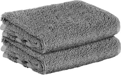 Produktbild von StickandShine 2er SET Premium Frottee Gästehandtuch 30x50 cm in dunkelgrau  in 500g/m² aus 100% Baumwolle