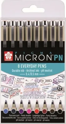 Image de SAKURA POXSDKPN8 Fineliner Pigma Micron PN Set de 8 pièces