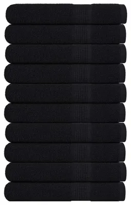 Zdjęcie produktu dla Ręczniki do sauny vidaXL FROGN, 10 szt., czarne, 80 x 200 cm, 360 g/m²