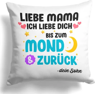 Produktbild von 22Feels Mama Geschenk von Sohn Mutter Kissen Muttertag Geburtstag Weihnachten Deko Frauen Dekoration Wohnzimmer Schlafzimmer Couch