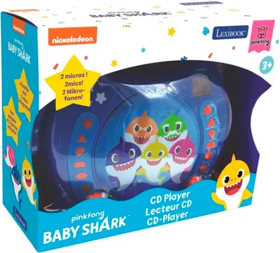 Lexibook Przenośny odtwarzacz CD z 2 mikrofonami Baby Shark