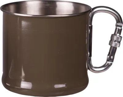 Produktbild von Karabinerbecher Edelstahl oliv, 500 ml