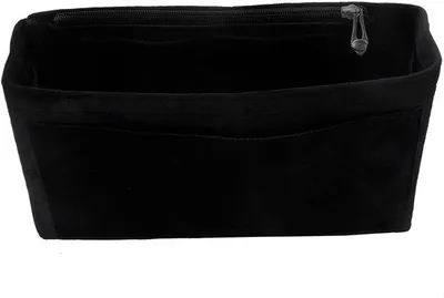 Image de Organiseur de sac à main en daim noir, taille M