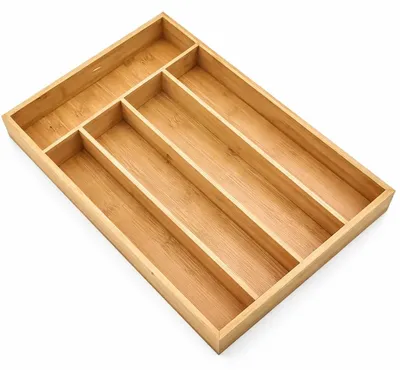 Bambus-Bestecklade Organizer, 5 Fächer, 35x26x5 cm
