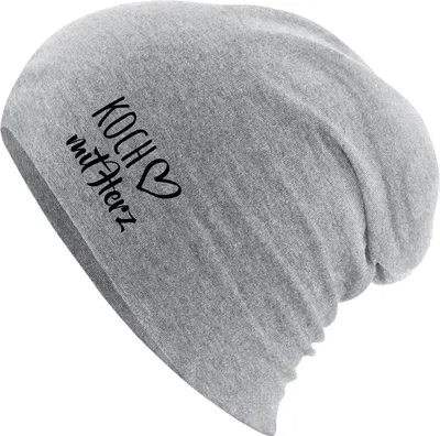 Produktbild von Huuraa Beanie Koch mit Herz Heather Grey One Size Baumwolle und Elasthan Mütze Geschenkidee