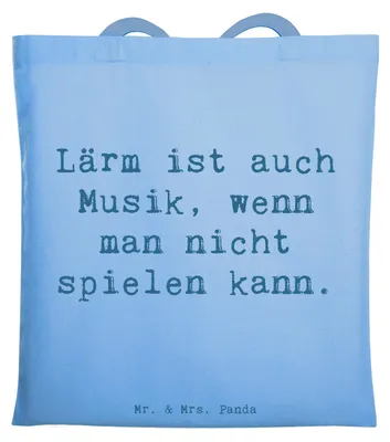 Produktbild von Mr. & Mrs. Panda Stoffbeutel Spruch Schlagzeug Lärm - Sky Blue - Geschenk, Beats, Tasche, Jutebeutel, Musik, Baumwolltasche, Instrument, Lernen, Spielen, Präsenz, Beutel