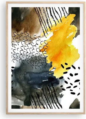 Produktbild von Gerahmtes Poster - Rahmen in heller Eiche - Abstraktion Muster Flecken - 70x100 cm - Wand Bild - Wanddeko - Wandbilder - Wandposter - Bilderrahmen - Bilder - Kunstdruck - Wandbild - P2NPA70x100-4282