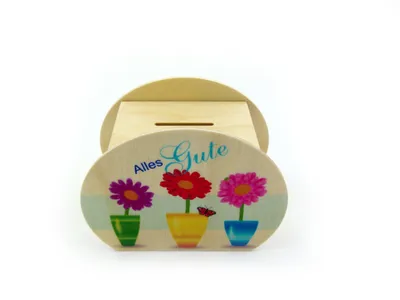 Productafbeelding van Houten spaarvarken "Alles Goed", afmetingen BxLxH: 115x65x85mm, nieuw
