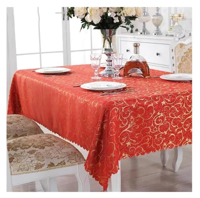 Immagine prodotto di Tovaglia rettangolare in tessuto jacquard, 160 x 240 cm, colore rosso vivace