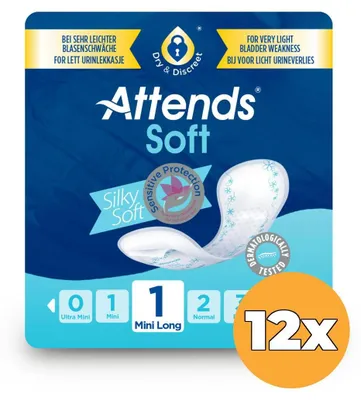 Productafbeelding van 12x Attends Inlegger Soft Mini (16 stuks)