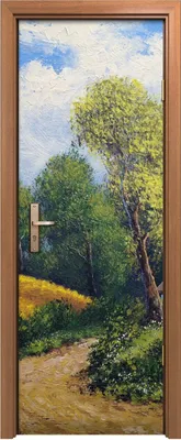 Produktbild von Türposter 70x200 cm Türaufkleber Türtapete Türfolie Klebefolie Gemälde ländliche Landschaft Kunst