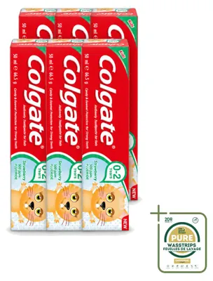 Produktbild von 6 x Colgate Kindertandpasta Erdbeere - 0 bis 2 Jahre - 50 ml - Vorratspackung - 6 Stücke