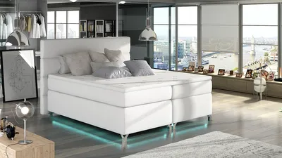 Produktbild von NABBI Gepolstert Doppelbett mit Stauraum Avellino 140 - Weiß