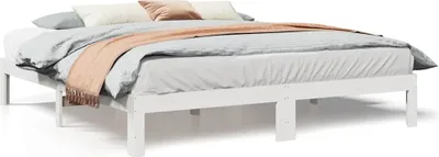 Obrázok produktu pre vidaXL Posteľ z masívu bez matraca biela 180x200 cm borovicové drevo