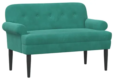 Immagine prodotto di Divano a due posti con cuciture a bottone, colore turchese, 120 x 66 x 78 cm, rivestito in velluto
