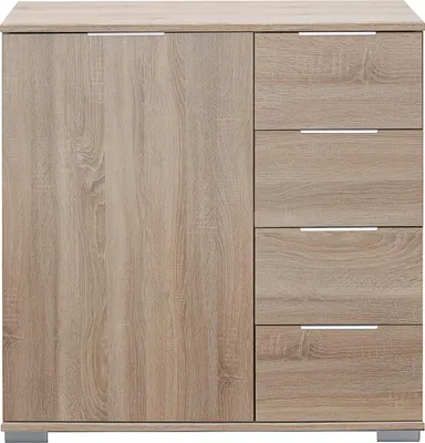 Produktbild von Schlafzimmer Kommode in Eiche sägerau Nb. ELSTRA-43, B/H/T ca. 81/83/41 cm