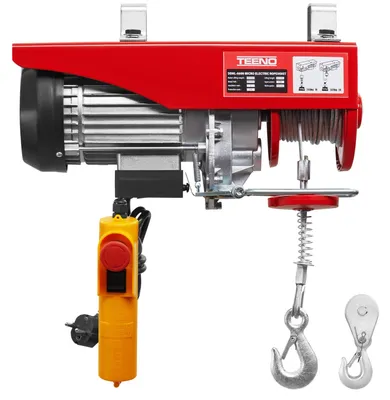 Elektrische Seilwinde 1200 W, 300/600 kg, 6/12 m/min, rot