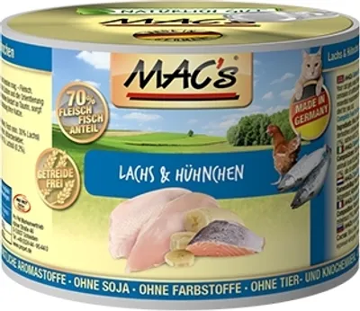 Produktbild von MAC's CAT LACHS & HÜHNCHEN, Adult, Huhn, Lachs, 200 g