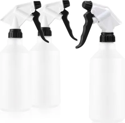 Produktbild von com-four® 3x Sprühflasche - chemiebeständiger Pumpsprüher mit 28/400 Gewinde für Haushalt, Garten, Werkstatt - Zerstäuberflasche mit verstellbarer Düse - 500 ml