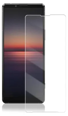 A screen protector is placed over a smartphone.