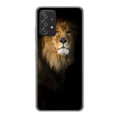 Produktbild von MuchoWow® Handyhülle Schutzhülle Hülle für Samsung Galaxy A53 5G Löwe - Licht - Schwarz - Porträt Silikon Softcase Handy Hülle - Schutzabdeckung