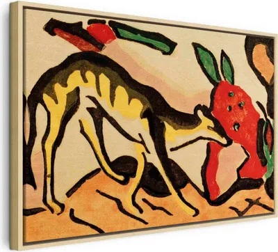 Produktbild von Italienischer Leinwand Leinwandbild - Fabeltier (Franz Marc) 90x60 cm Reproduktionen l-F-12646-b-a