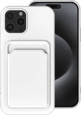 Immagine prodotto di Smartphonica Custodia per iPhone 15 Pro con portacarte - Backcover in TPU con slot per carte - Bianco