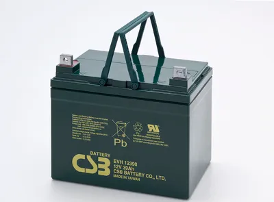 Zdjęcie produktu dla CSB-EVH12390 12-woltowy akumulator kwasowo-ołowiowy AGM 39 Ah, 195x130x178 mm płaski zacisk M6 - M6 B/N odporny na cykl + tryb gotowości