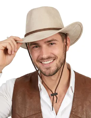 Produktbild von Cowboy Hut für Erwachsene mit Band braun - Einheitsgröße