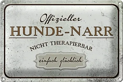 Produktbild von Blechschild Spruch 18x12cm Hunde-Narr nicht therapierbar