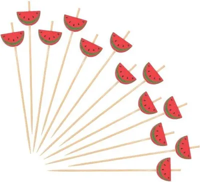 Produktbild von Bambus-Wasserlemon-Spieße - Cocktail-Stäbchen - Früchte-Zahnstocher - Getränk-Garnier-Stäbchen - Handgemachte Party-Snacks - Strand-Urlaub-Büffets