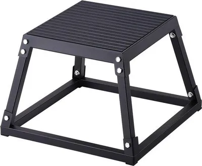 Produktbild von Plyometrische Springbox, 12 Zoll, Stahlplattform für Heimfitness, Antislip, schwarz für Krafttraining