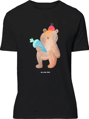 Produktbild von Mr. & Mrs. Panda Größe M T-Shirt Bär Schultüte - Schwarz - Geschenk, Shirt, Herren, Erster Schultag, mit Spruch, Grundschule, Teddy, Motiv, Einschulung, Schulanfang