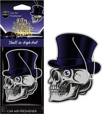 Produktbild von Duftanhänger Dia de los Muertos Schwarzer Oud Totenkopf im Hut