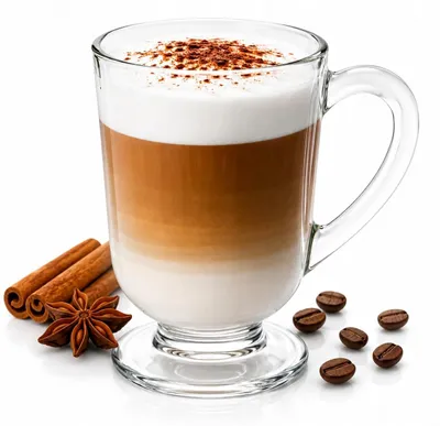 Produktbild von OMAGO Glasbecher mit Henkel für Kaffee und Latte 300ml