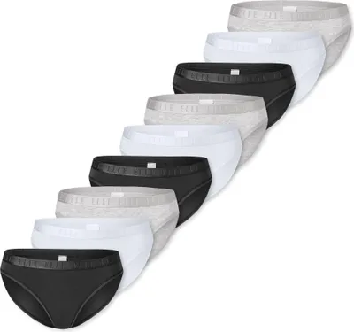 Produktbild von ELLE Damen Slip Super Soft 9-Pack schwarz,weiß,grau - Größe L