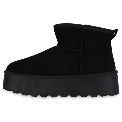 Produktbild von VAN HILL Damen Warm Gefütterte Winter Boots Stiefeletten Bequeme Schuhe 841462, Farbe: Schwarz, Größe: 38