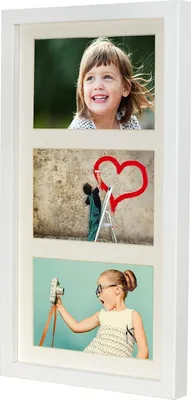 Productafbeelding van Fotolijst Met Passepartout - Meerdere Foto's - Muur Decoratie - Inclusief Passepartout - 18 x 35 cm - Wit