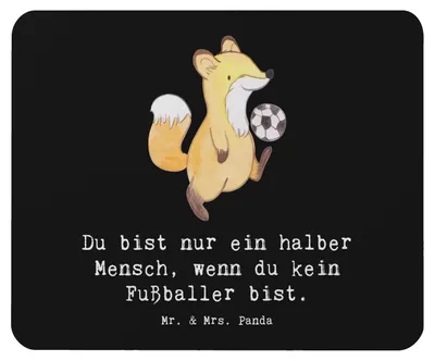 Produktbild von Mr. & Mrs. Panda Mauspad Fußballer Herz - Schwarz - Geschenk, laptop, Fußballspruch, Beruf, Spruch, Mousepad, Fußballspieler, computermatte, Fußballwitz, Mouse Pad