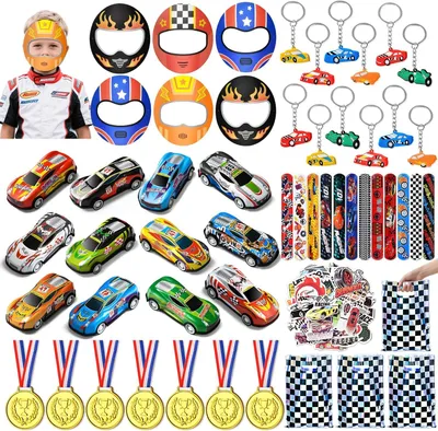 Productafbeelding van Raceauto's party cadeautjes kinderverjaardag - Set van 122 - Mini raceauto