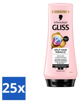 Productafbeelding van 25 x Gliss Hair Repair Herstellende Conditioner voor gespleten haren - 200 ml - Voordeelverpakking - 25 stuks