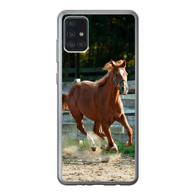 Produktbild von MuchoWow® Handyhülle Schutzhülle Hülle für Samsung Galaxy A52 5G Pferd - Licht - Sand Silikon Softcase Handy Hülle - Umschlag