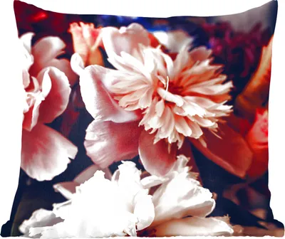Produktbild von MuchoWow® Zierkissen Sofakissen Wohnzimmer Dekokissen 40x40 cm Blumenstrauß aus Pfingstrosen - Foto Kissen - Schlafzimmer Dekoration