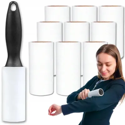 Produktbild von Kleiderbürste Fusselrolle 10 Nachfüllrollen Kleiderroller Schwarz