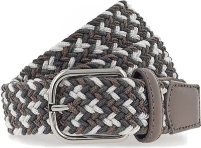 Produktbild von Vanzetti Damen Gürtel - Bandgürtel, Stretchgürtel, Dornschließe, geflochten Braun/Weiß 80 cm
