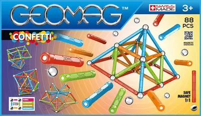 Produktbild von Geomag Confetti 88 pcs, Neodym-Magnet-Spielzeug, 3 Jahr(e), Mehrfarbig
